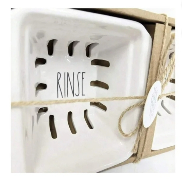 Rae Dunn RINSE + WASH Berry Colander Set Fruit Bowl Containers - Picture 2 of 3